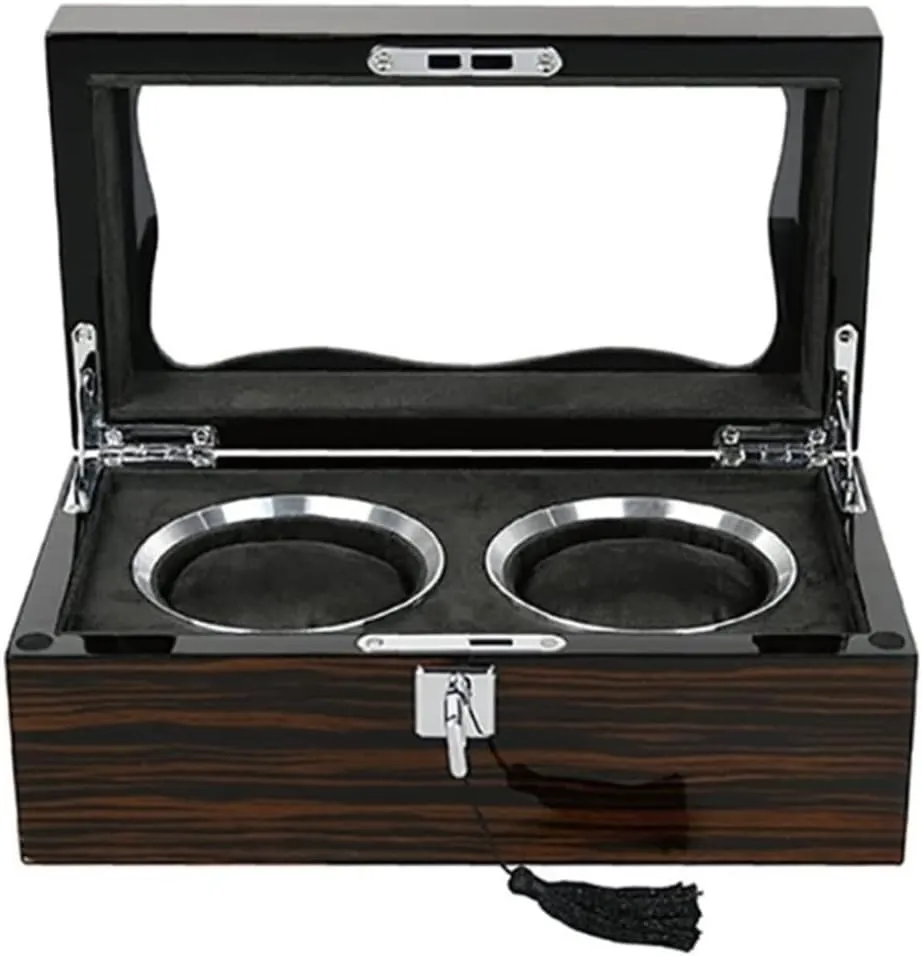 Storage Organizer Watch Box With Lock Case Display Box Watch Winder Watch Organizer (Onecolor) 2 Slots Watch idyllic operant mint Box 