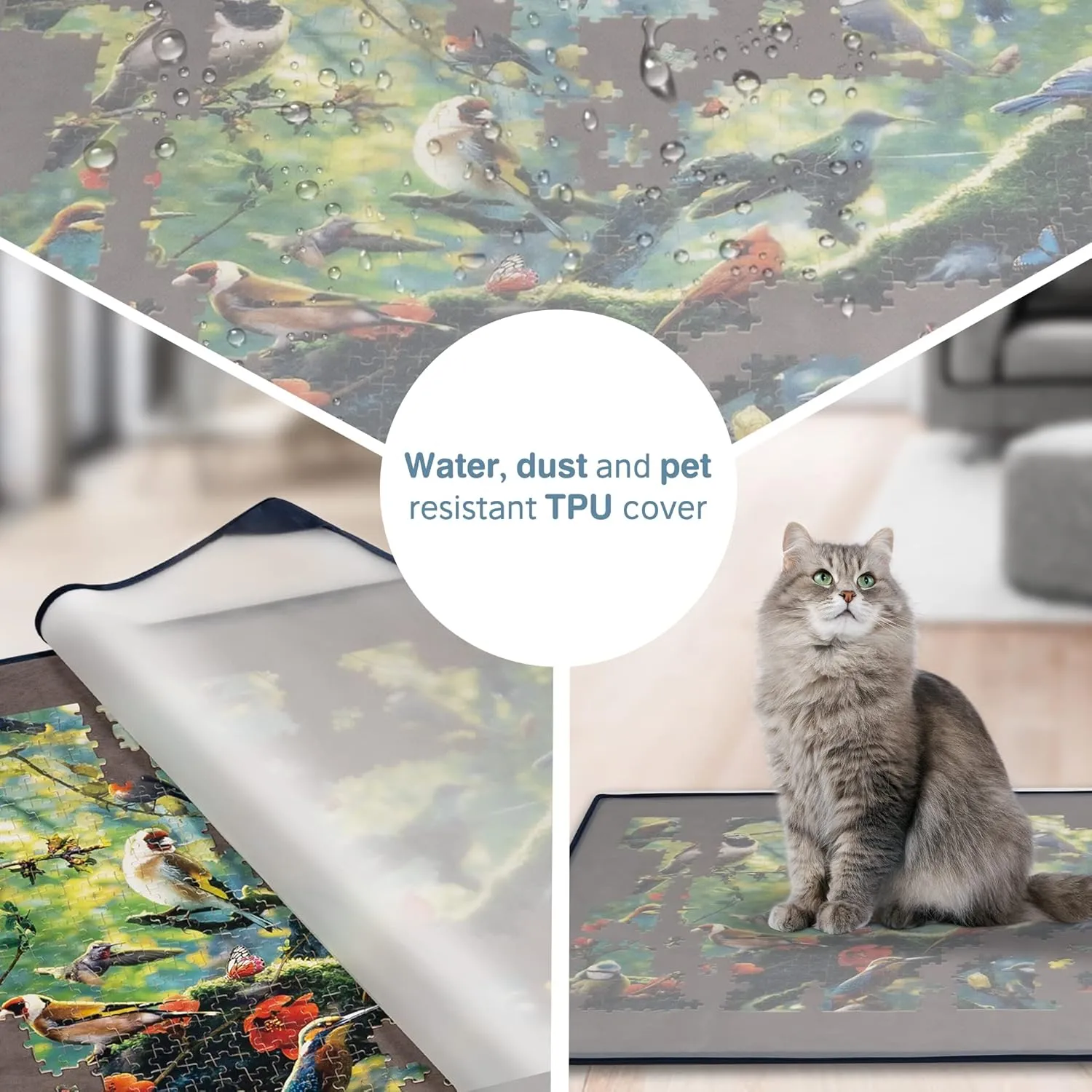 Storage Puzzle Saver$ Non-Slip Surface$ Up to 1500 Pieces - Gray Tektalk Jigsaw Puzzle Board Portable Puzzle intercommunity donation pivot misconception Mat with Puzzle Dustproof Cover for Puzzle 