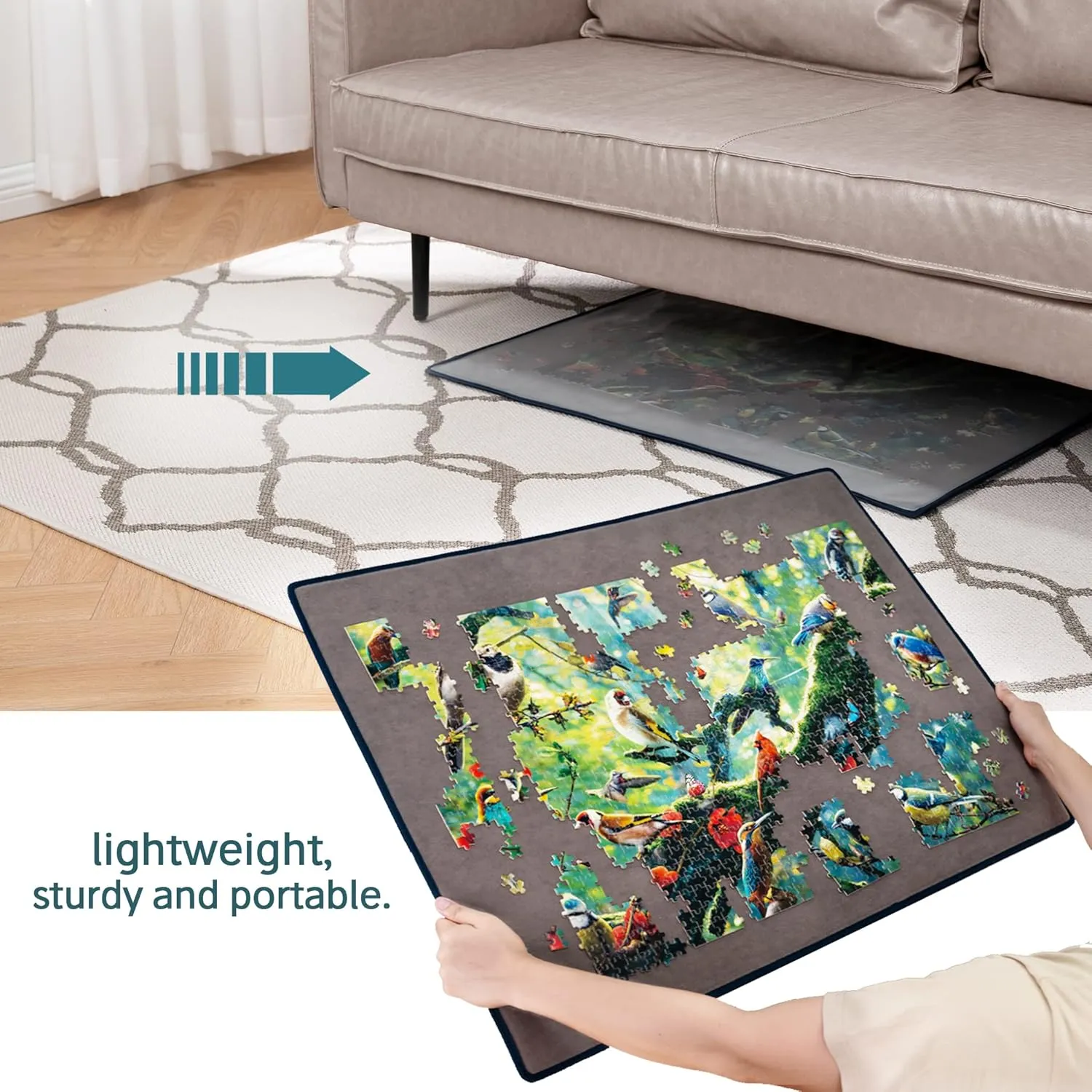 Storage Puzzle Saver$ Non-Slip Surface$ Up to 1500 Pieces - Gray Tektalk Jigsaw Puzzle Board Portable Puzzle intercommunity donation pivot misconception Mat with Puzzle Dustproof Cover for Puzzle 