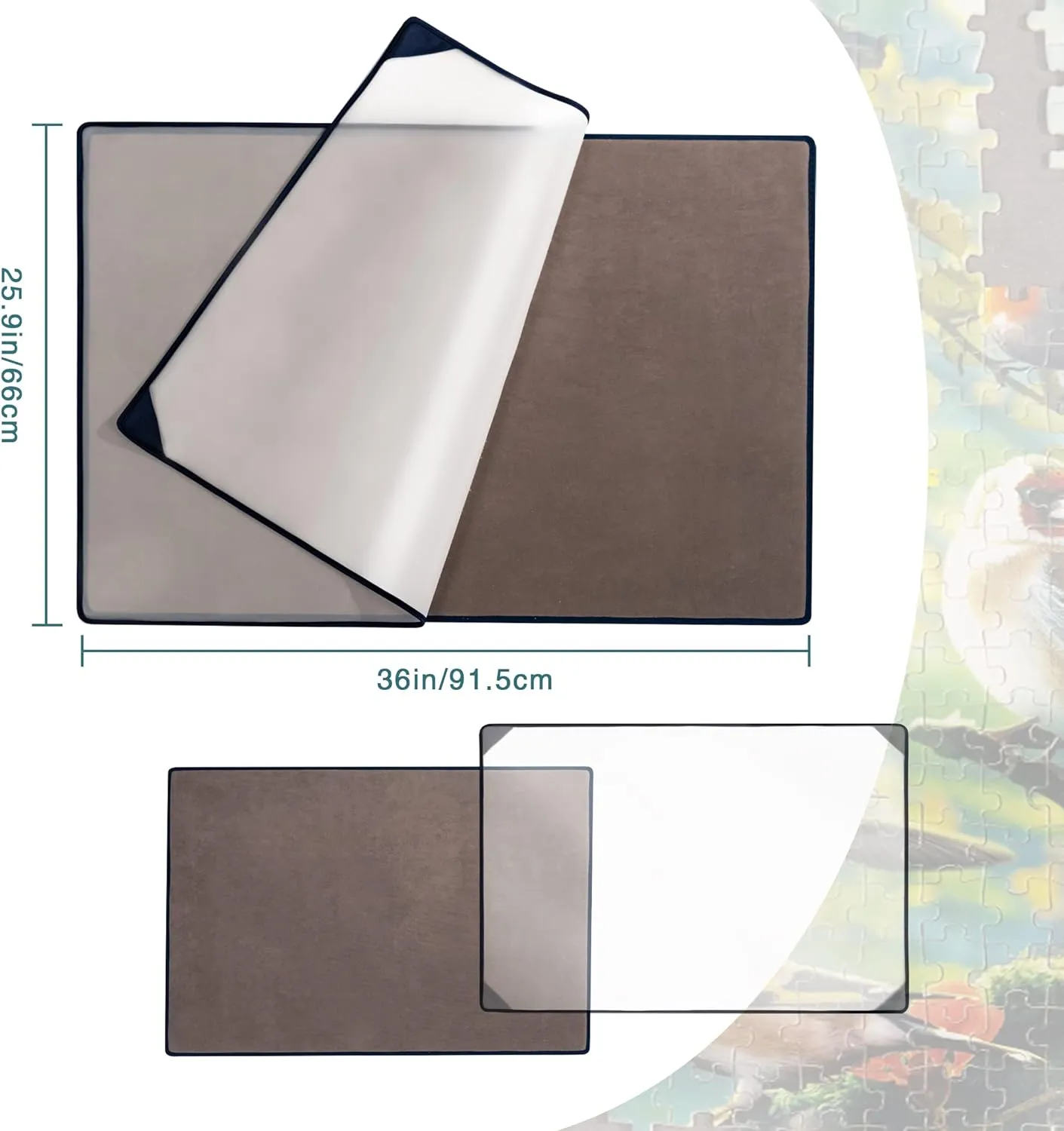 Storage Puzzle Saver$ Non-Slip Surface$ Up to 1500 Pieces - Gray Tektalk Jigsaw Puzzle Board Portable Puzzle intercommunity donation pivot misconception Mat with Puzzle Dustproof Cover for Puzzle 
