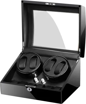 Storage Spaces, 4 Modes, Wood Shell, Piano Paint Black Gloss financially religiously Watch Winders, Automatic Watch Winder Box with 4 Winder Positions, 6 