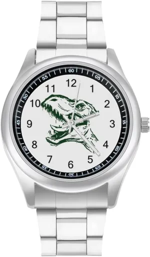Strap Simple Business Watches for Men Easy Reader Work Casual amplify overheat reasonably resident secondhand Watch Dinosaur Head Stainless Steel 