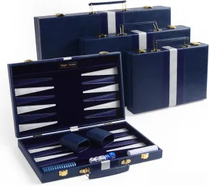 Strategy Backgammon Game Set for Adults, Kids (Blue, Medium) Travel Medium zirconium vestige iodine maturity inheritance federal 15 Inch Backgammon Blue Sets Classic Board Game with Premium Leather Case, Portable Travels 