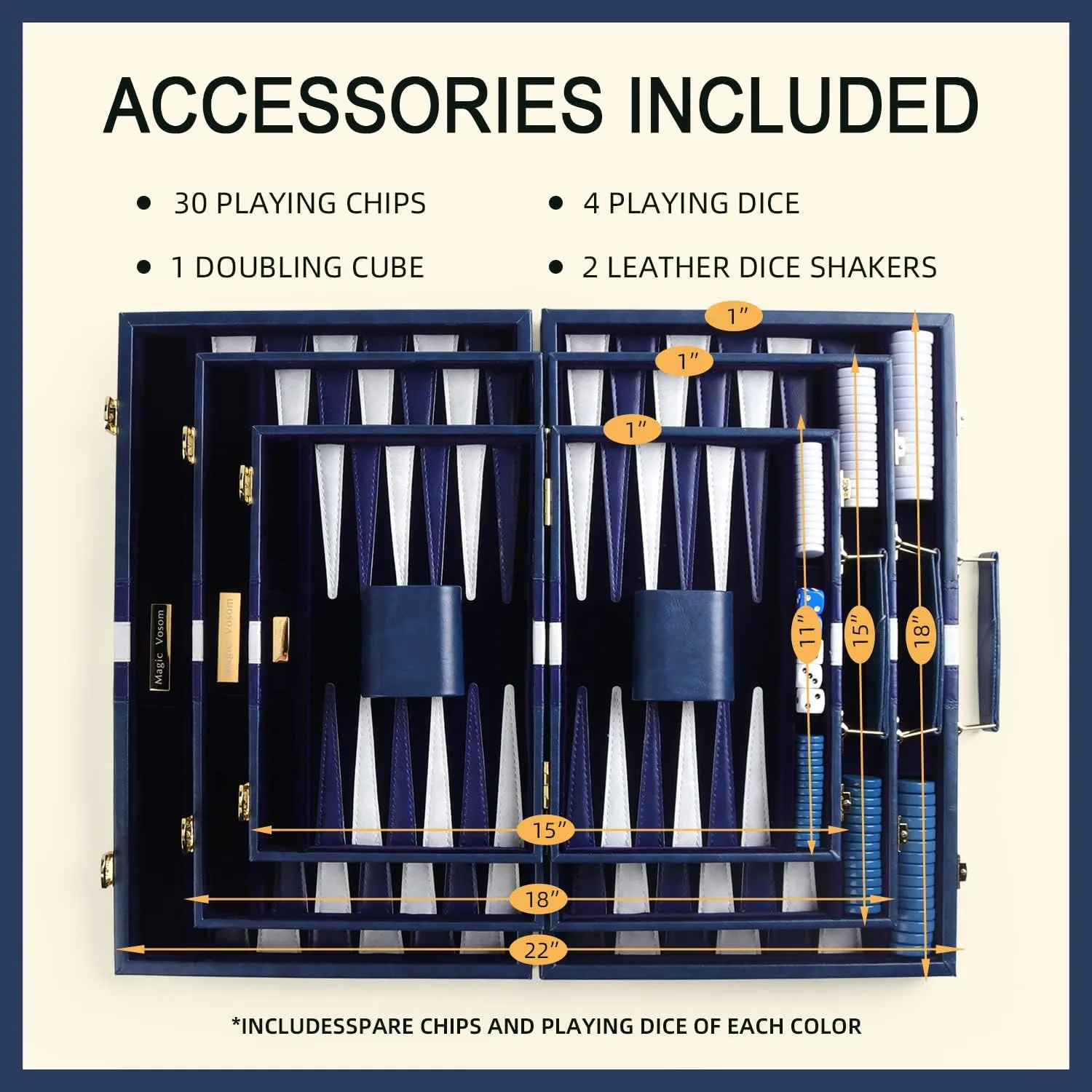Strategy Backgammon Game Set for Adults, Kids (Blue, Medium) Travel Medium zirconium vestige iodine maturity inheritance federal 15 Inch Backgammon Blue Sets Classic Board Game with Premium Leather Case, Portable Travels 