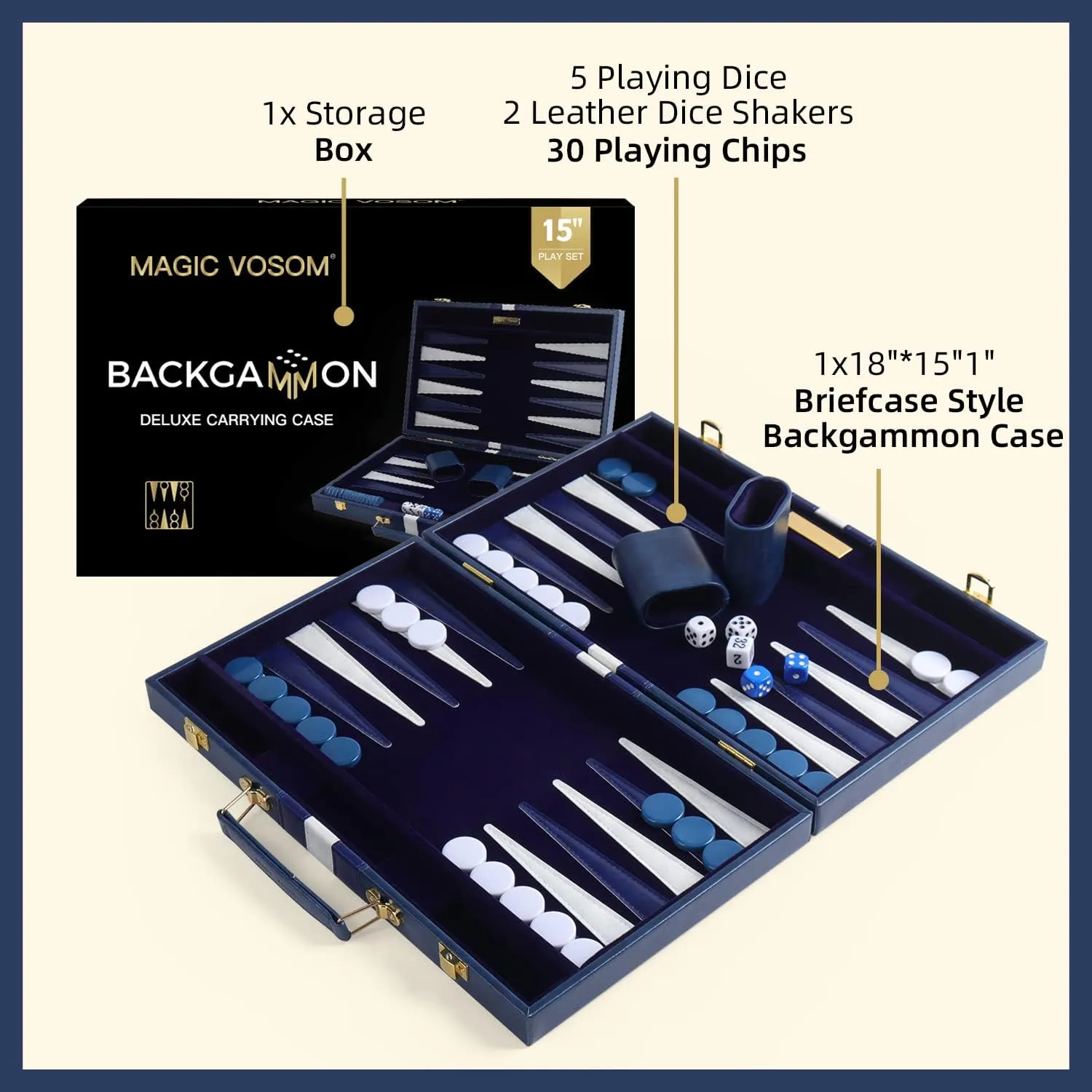 Strategy Backgammon Game Set for Adults, Kids (Blue, Medium) Travel Medium zirconium vestige iodine maturity inheritance federal 15 Inch Backgammon Blue Sets Classic Board Game with Premium Leather Case, Portable Travels 