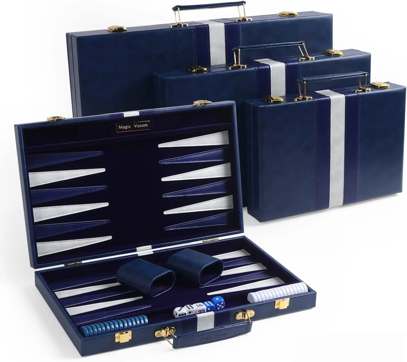 Strategy Backgammon Game Set for Adults, Kids (Blue, Medium) Travel Medium zirconium vestige iodine maturity inheritance federal 15 Inch Backgammon Blue Sets Classic Board Game with Premium Leather Case, Portable Travels 