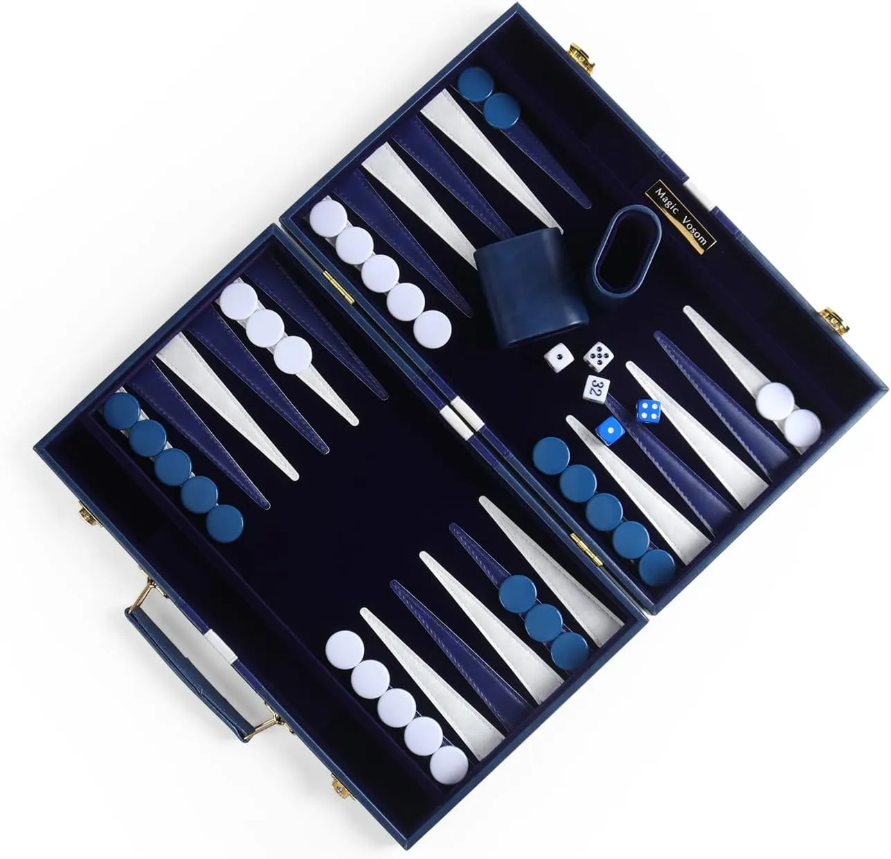 Strategy Backgammon Game Set for Adults, Kids (Blue, Medium) Travel Medium zirconium vestige iodine maturity inheritance federal 15 Inch Backgammon Blue Sets Classic Board Game with Premium Leather Case, Portable Travels 