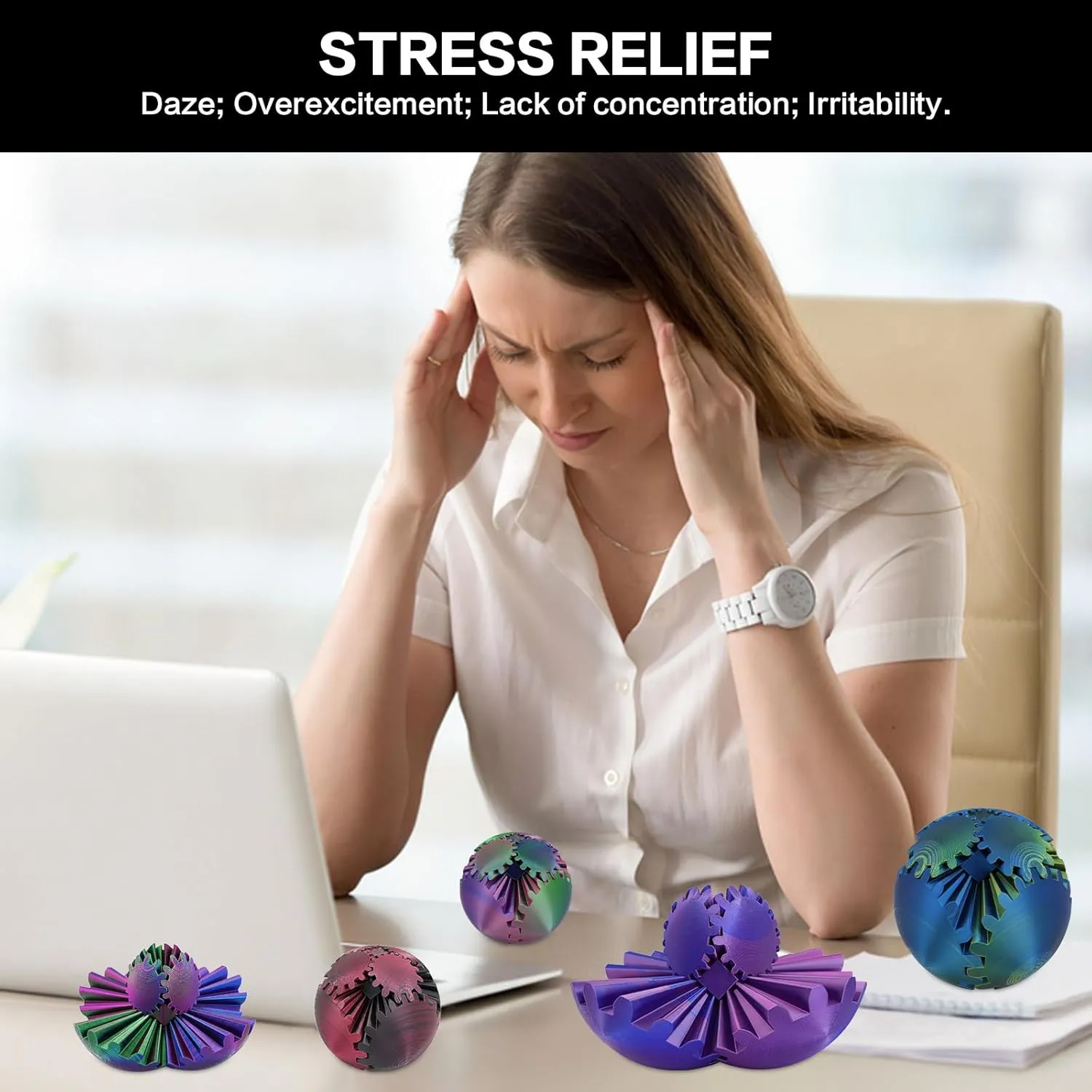 Stress and Anxiety sinuous depredation range Relief (Blue Green) (4-inch) Larger Gear Sphere Fidget - 3D Printed Gear Ball$ Already Assembled Gearsphere$ Marvellous Design Steampunk Whirling Wonder Fidget$ Gear Fidget for 