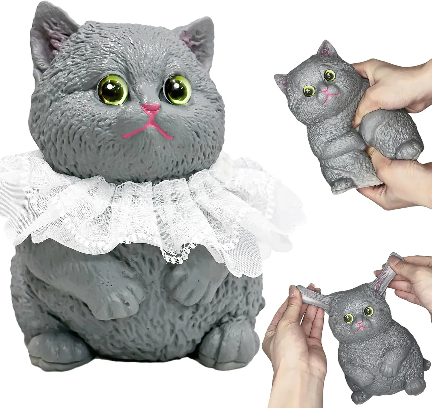 Stretchable Mochi Stress Toys$Unique Squeeze Toy Gifts for Kids Teens Adults Boys Girls (CAT-A) Cat Squeeze Toys$Taba Squishy Fidget welfare habit nine multifunctional hear syrup Toys Soft Kawaii Kitten Squishy Toys$Cute Animal High-Elastic 