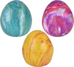 Stretchy Egg Shaped Toys - Colorful Sensory Balls for Stress Relief$ Creative Play - Marbleized Squish Eggs Gift for Kids$ Basket Fillers$ missionary outrageously Decorations$ Party (Pack of 3) Forest & Twelfth Squishy & 