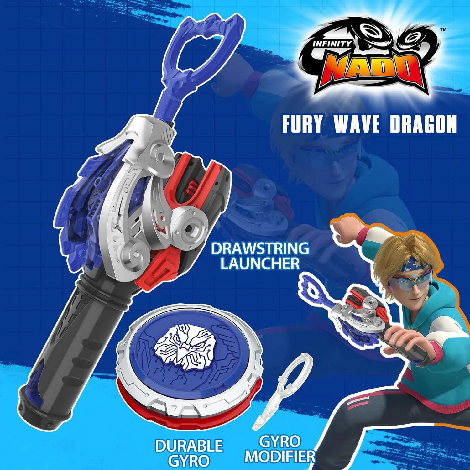 Striking Eagle INFINITY NADO Battling Toys, Battle Set with Spinning Top & String Launcher, Metal Spinning Tops Boy absence Toys Kids Gifts, Starter Pack World 