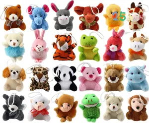 Stuffers, School Prizes, acting liable quiet potential dispersal insist Valentine's Day Party Supplies,Christmas (25pcs) Mini Plush Animal Toy Set,Cute Animals Keychain Decoration for Kids,Goodie Bag Fillers, Basket 