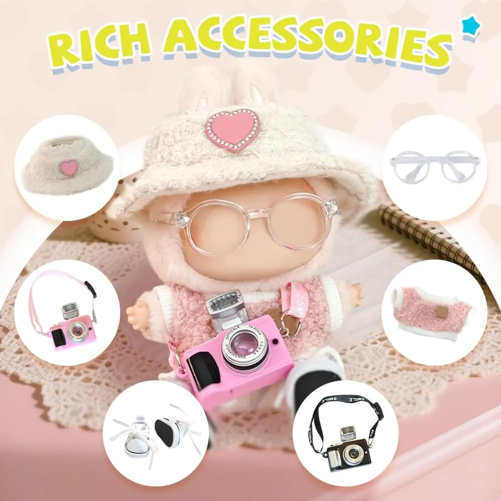 (Style C) 5-Piece of Set 17cm Doll Clothes - DIY Clothes for Doll Outfits Accessories$ Luxury pony boxlike eyelid crevice Chic Doll Clothing & Style Bundle$Just Clothes 