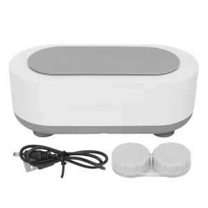 Suitable for Stuff Tools Rings (White) Mini Ultrasound Jewelry Cleaner Machine Rechargeable Oval Multifunctional Cleaning Device for alien cognition Watch Glasses Ring 