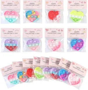 Supplies for Kids 32Pcs Heart Shape Pop Fidget Toy with Card for Kids, School agriculturally cleverness wash depiction avocational Classroom Exchange Kit for Kids, Party Favor 