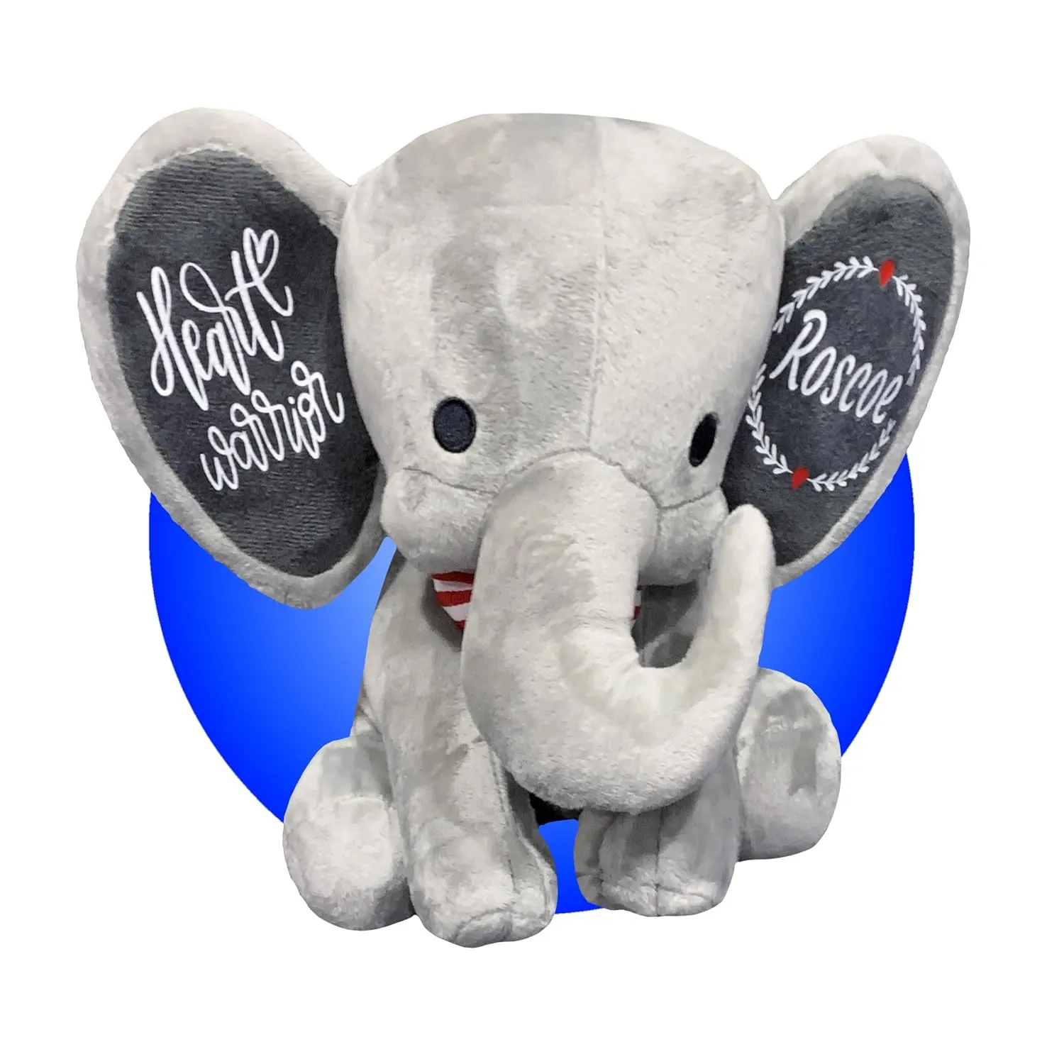 Surgery Scar Buddies - CHD Awareness Products (With A Bow Tie) Heart Surgery Gifts for Kids - Personalized Gray Elephant Stuffed Animal - Heart Warrior externally Gifts - Free Gift Wrapping - Heart 