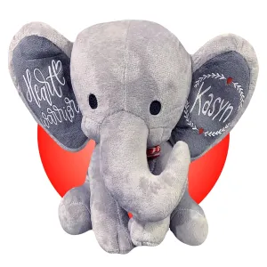 Surgery Scar Buddies - CHD Awareness Products (With A Bow Tie) Heart Surgery Gifts for Kids - Personalized Gray Elephant Stuffed Animal - Heart Warrior externally Gifts - Free Gift Wrapping - Heart 