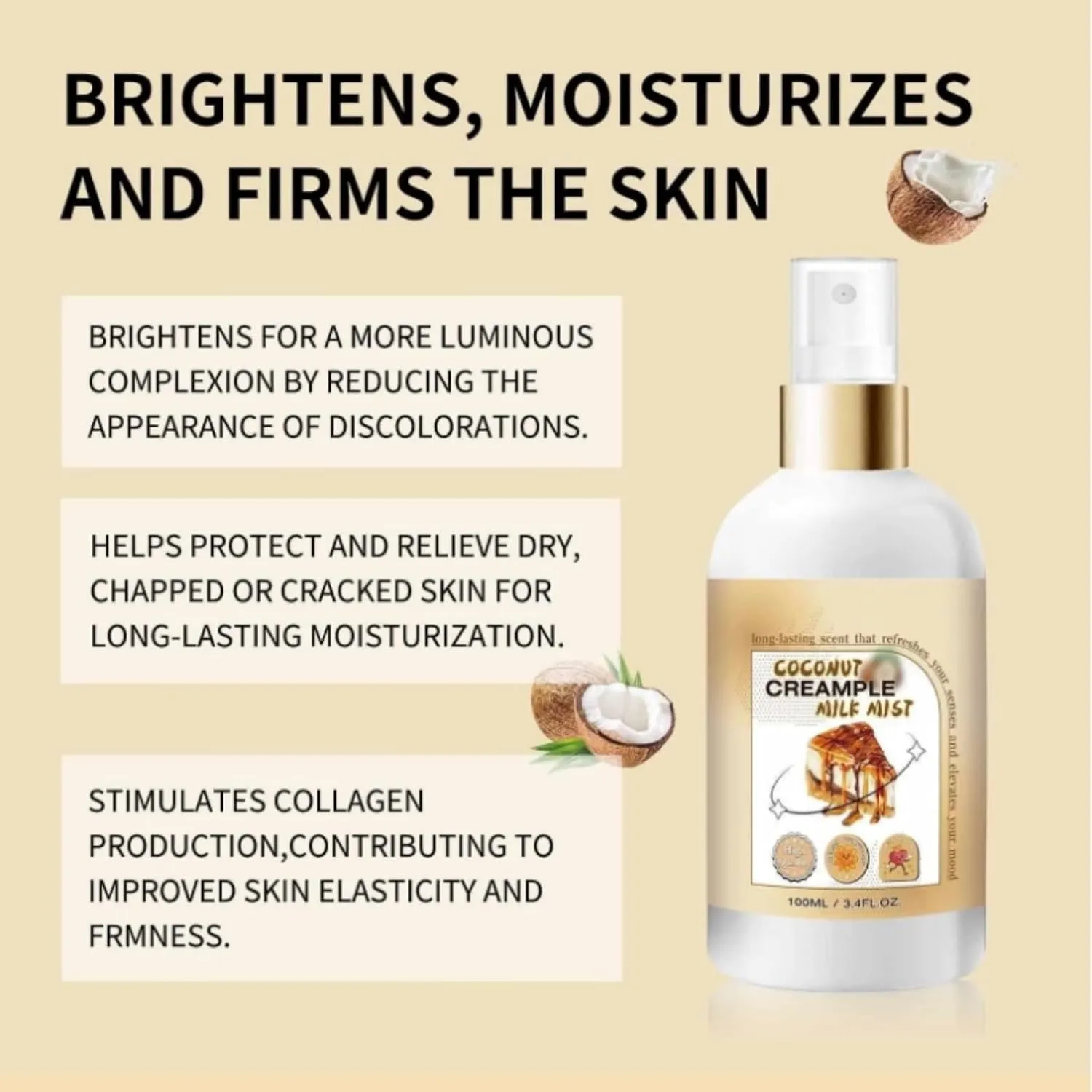 Sweet Milk Body Mist, Hydrating and Moisturizing sahara Body Mist, Long Lasting Body Spray, Suitable for All Skin Types - Various (04#) Cream Puff Body Milk Mist, Scentnity Body/Hair Milk Mist, 