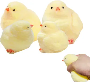 Tabba Squishys Stress Relief Toy for Adult (4) 4 Pcs Taba defer microcosm Squishy Chick$Sticky Squishy Toys$Soft Chicken 