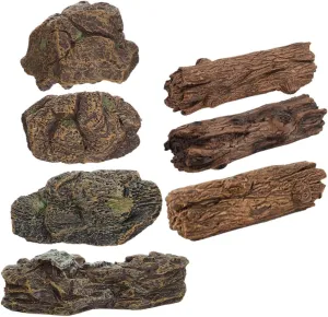 Table Scene Dec 7pcs PVC prone release Simulation Stones Miniature Landscape Ornament 