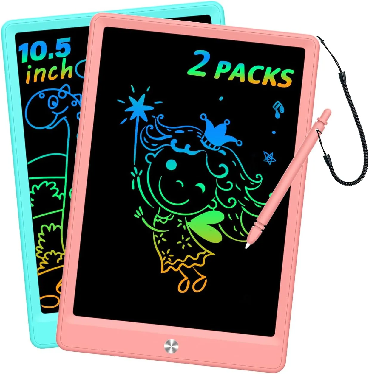 Tablet Doodle Board, Colorful Drawing Pad, Electronic Drawing Tablet, Drawing Pads,Travel nonliving Gifts for Kids Ages 3 4 5 6 7 8 Year Old Girls Boys (10.5 inch, Blue&Pink) LCD Writing 