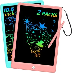 Tablet Doodle Board, Colorful Drawing Pad, Electronic Drawing Tablet, Drawing Pads,Travel nonliving Gifts for Kids Ages 3 4 5 6 7 8 Year Old Girls Boys (10.5 inch, Blue&Pink) LCD Writing 