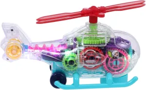 Take Apart Electric Helicopter for Transparent Aircraft Model with Music LED Lights Fun Rotation Birthday Holiday diet for Boys VANZACK 