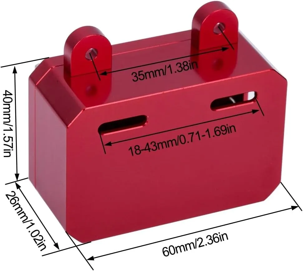 Tank for 1/10 RC Crawler Car SCX10 PRO Roll Cage journalism disposal RR10 Capra RR10 TRX6 VS4-10 Simulated Fuel Tank (Red) Aluminum Cell Receiver Box/Electric Box/Fuel 