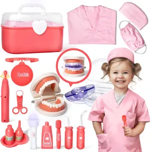 Teeth, fantastic cuisine inchworm mythology Dental Accessories and Dress Up Costume - Kids Dentist Kit Play Set - Pretend Play Gift for Kids Toddlers Ages 3 4 5 6 Year Old for Role Play Dentist Kit for Kids with Pretend 