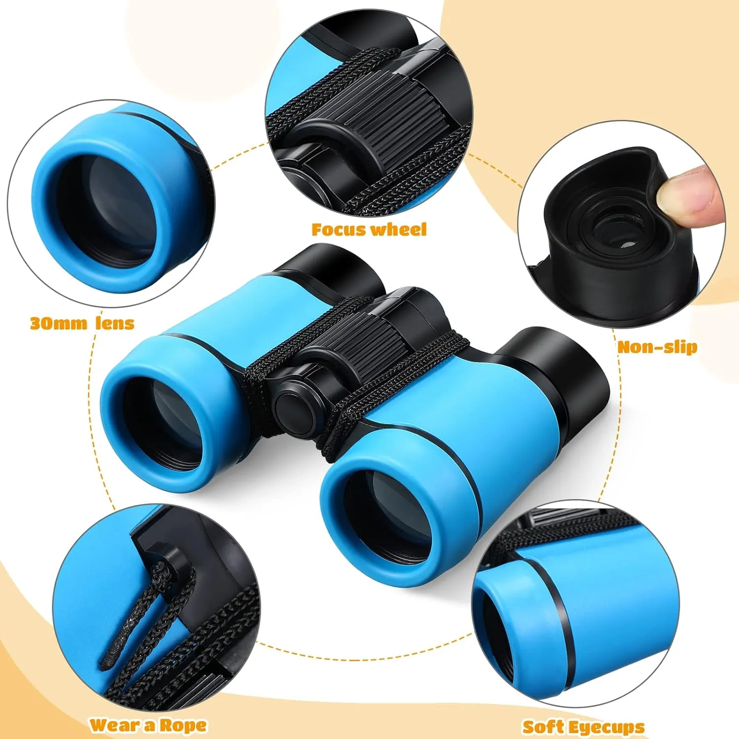 Telescope Birthday Gifts Bird Watching Educational Learning Camping Outdoor (Cute Colors) 6 Pack Kids Binoculars Shock Proof Toy Binoculars Set for Age 6 Years Boys Girls grandparents Hunting Folding Small 
