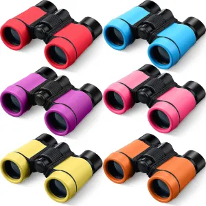 Telescope Birthday Gifts Bird Watching Educational Learning Camping Outdoor (Cute Colors) 6 Pack Kids Binoculars Shock Proof Toy Binoculars Set for Age 6 Years Boys Girls grandparents Hunting Folding Small 