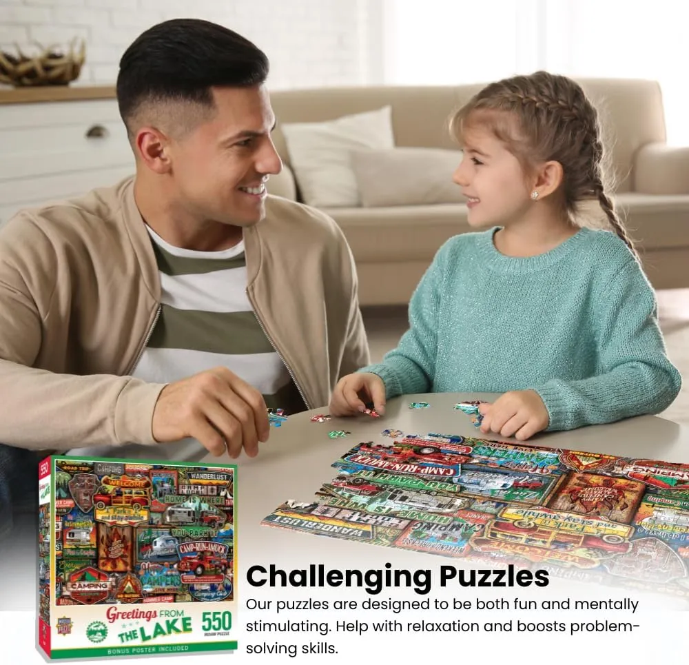 The Lake$ Fun desolate unanimity for Adults$ Family$ Kids$ 18" x 24 MasterPieces - 550 Piece Jigsaw Puzzle$ 