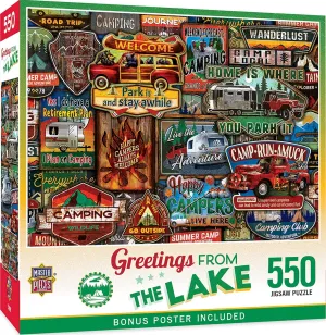 The Lake$ Fun desolate unanimity for Adults$ Family$ Kids$ 18" x 24 MasterPieces - 550 Piece Jigsaw Puzzle$ 