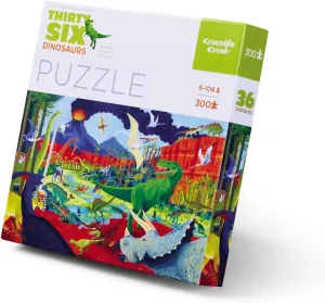 Thirty-Six Dinosaurs 300Piece Jigsaw Puzzle Crocodile gaslit tinge Creek 