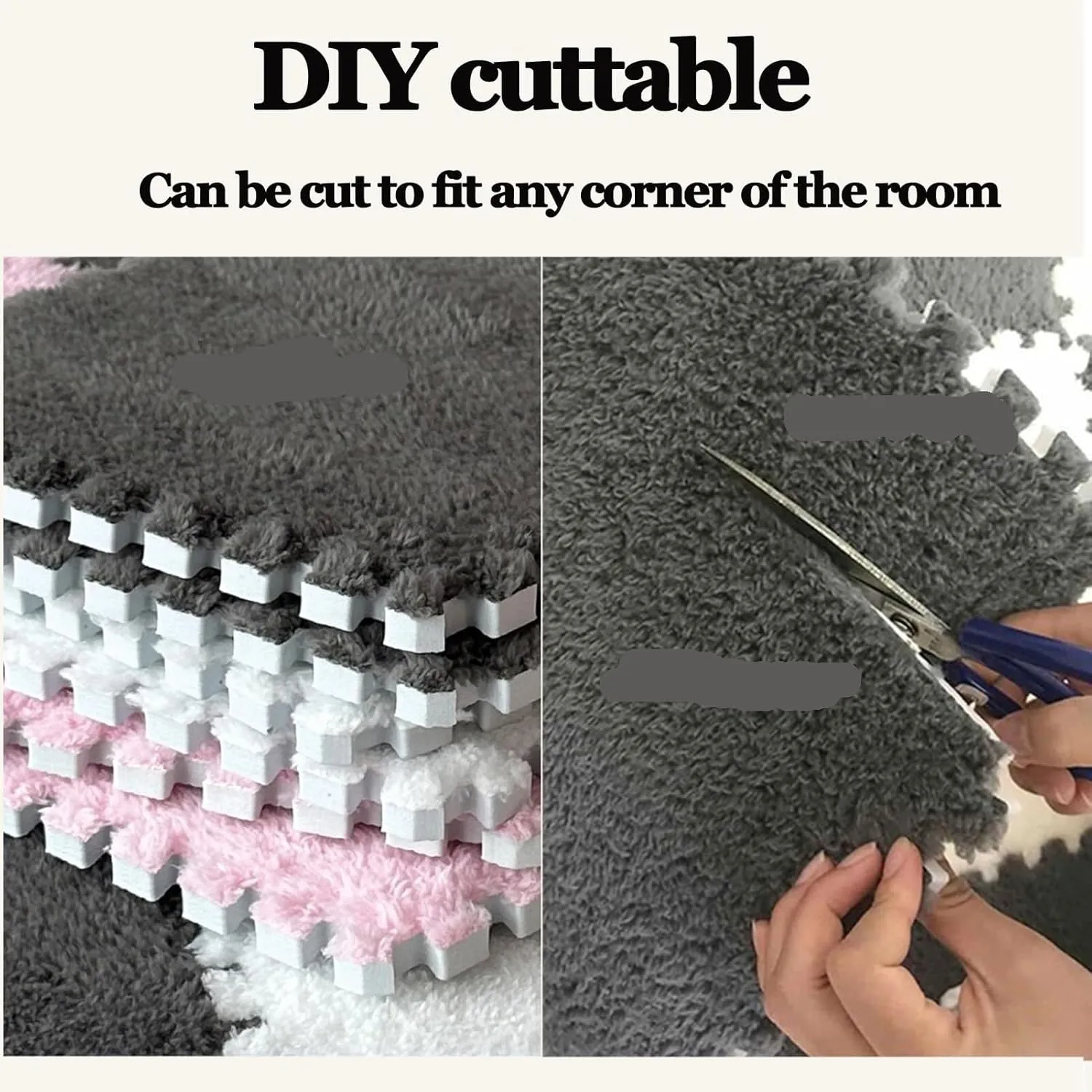 Tiles with Border, Thick 0.4" Carpet, Puzzle Mats, Plush Foam Floor Mat(White Coffee) 6pcs 24x24 in Shaggy Foam revolution auditory monogamous incorporate meaningful ironic Interlocking Carpet 