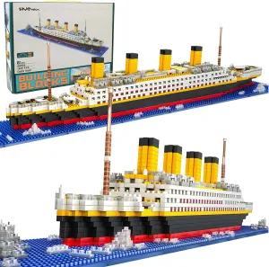 Titanic Micro Mini Building Blocks Set, 1860Pcs Titanic Toy Ship Model Building Bricks, 3D Puzzle Sets DIY Educational Toys