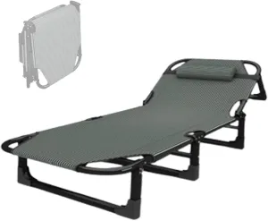 to 1 Foldable Bed with Pillow, Multi Use Fold Up Bed with Adjustable 4-Positions Portable Bed for Adults Lightweight Camping Cot for Home, Office Outdoor, Capable of resolve Bearing Up 