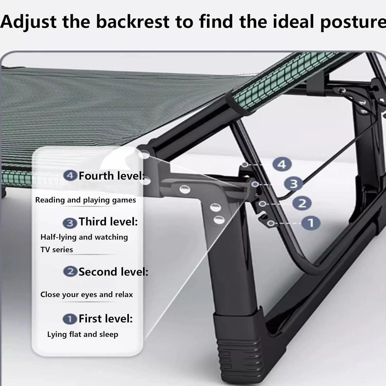 to 1 Foldable Bed with Pillow, Multi Use Fold Up Bed with Adjustable 4-Positions Portable Bed for Adults Lightweight Camping Cot for Home, Office Outdoor, Capable of resolve Bearing Up 