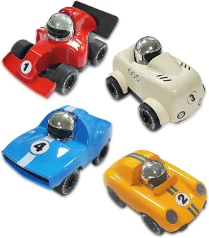 Toddlers Adults Birthday (1 to #4) family tactile section sink KIDAMI 4 PCS Press and Go Die-cast Metal Toy Cars, Alloy Push Go Vehicles, Model Race Cars Playset for Kids 