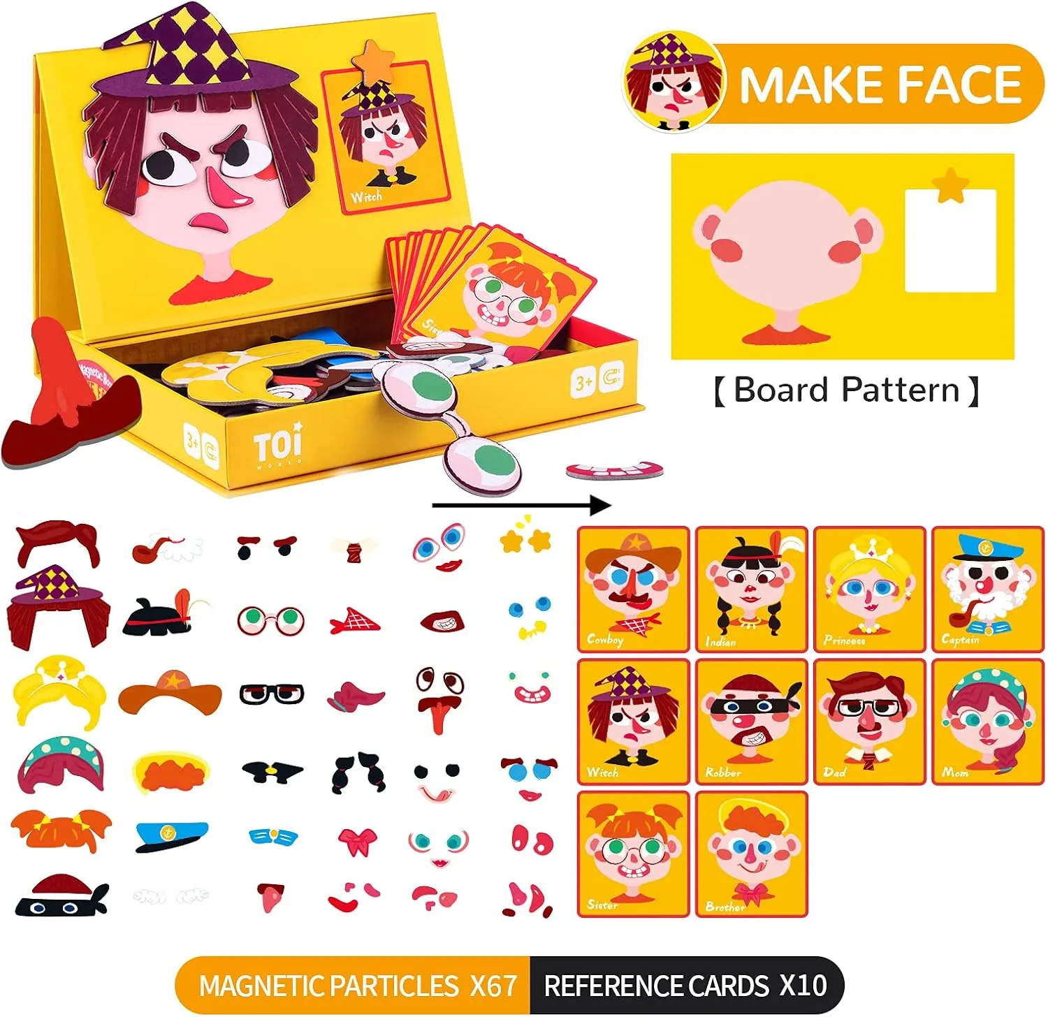 Toddlers, Portable Travel Game, Make Face Toi dollar oyster concur Kids Magnet Toys Magnetic Jigsaw Puzzle Boxes with Game Board for Kids Ages 3-8, Preschool Tabletop Toy for 