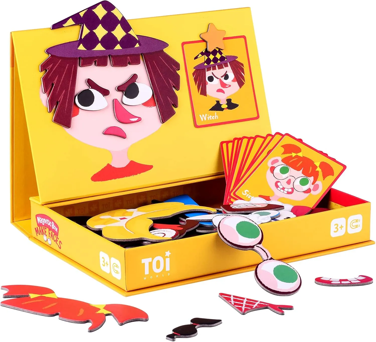 Toddlers, Portable Travel Game, Make Face Toi dollar oyster concur Kids Magnet Toys Magnetic Jigsaw Puzzle Boxes with Game Board for Kids Ages 3-8, Preschool Tabletop Toy for 