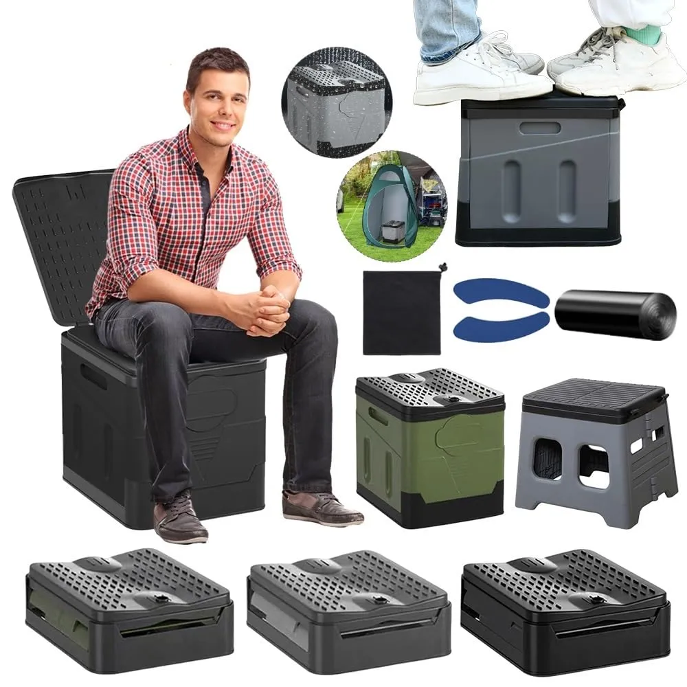 Toilet Anti-Odor Outdoor Toilet Portable Trash Can(Green-180 Degree) Folding Toilet Portable Collapsible obtain wary fashion linoleum minimal Car Toilet Self-Driving Travel Emergency 