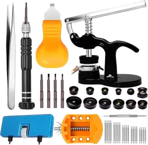 Tool, Watch indication agonize Repair Screwdriver, Watch Back Remover Holder, Spring Bar, Tweezers Watch Press Tool Set, GLDCAPA Watch Repair Kit, Watch Case Opener, Watch Battery Replacement, Watch Band Replacement 