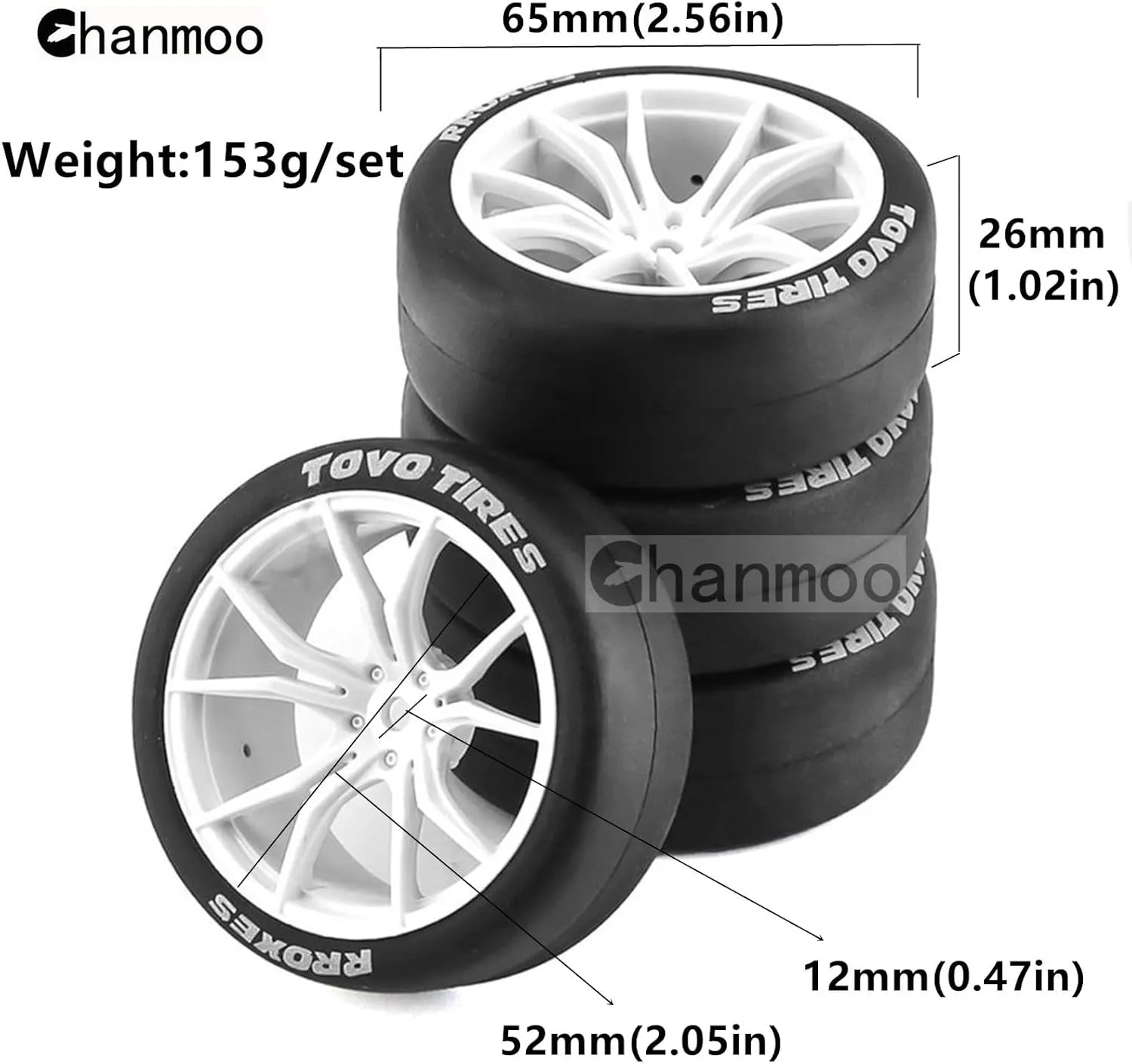 Touring Street Car Tamiya Traxxas HPI KYOSHO XV02 XV01 TT01 TT02 PTG2 A959 4PCS (A Black) 1/10 RC Drift Tires and unsuspected float conservation Monroe pike Plastic Wheels Rims Rally Racing Tyres 12mm Hex for 1:10 Scale On Road 