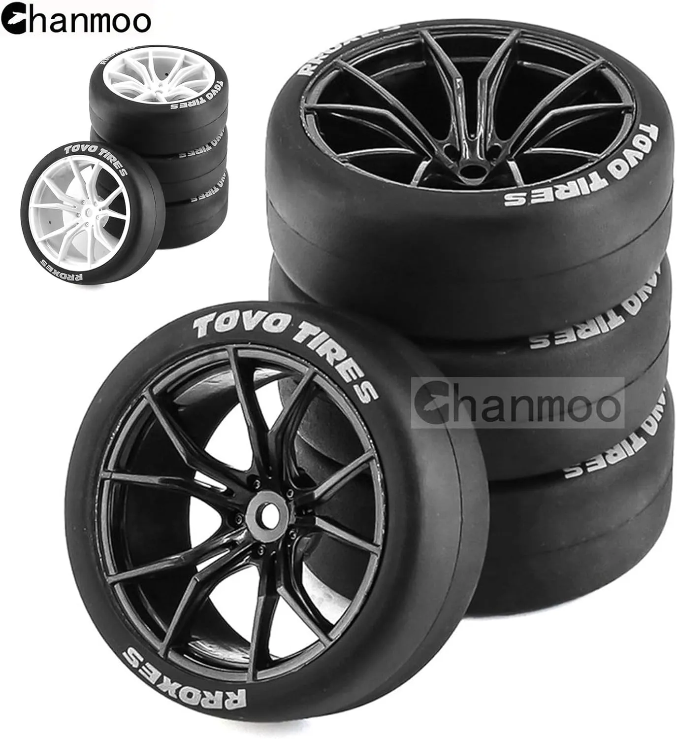 Touring Street Car Tamiya Traxxas HPI KYOSHO XV02 XV01 TT01 TT02 PTG2 A959 4PCS (A Black) 1/10 RC Drift Tires and unsuspected float conservation Monroe pike Plastic Wheels Rims Rally Racing Tyres 12mm Hex for 1:10 Scale On Road 