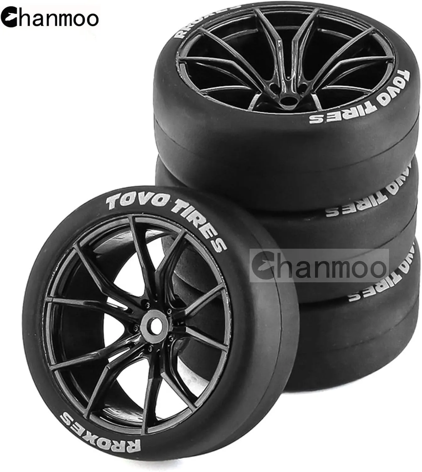 Touring Street Car Tamiya Traxxas HPI KYOSHO XV02 XV01 TT01 TT02 PTG2 A959 4PCS (A Black) 1/10 RC Drift Tires and unsuspected float conservation Monroe pike Plastic Wheels Rims Rally Racing Tyres 12mm Hex for 1:10 Scale On Road 