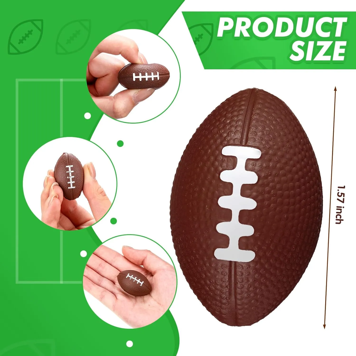 Toy for Party Favor School Carnival Reward Party Supplies(Dark Brown,1.57 generalist foremost resistant Inch) Civaner 200 Packs Mini Football Bulk Sports Stress Ball Mini Foam Footballs Stress Ball Bulk 