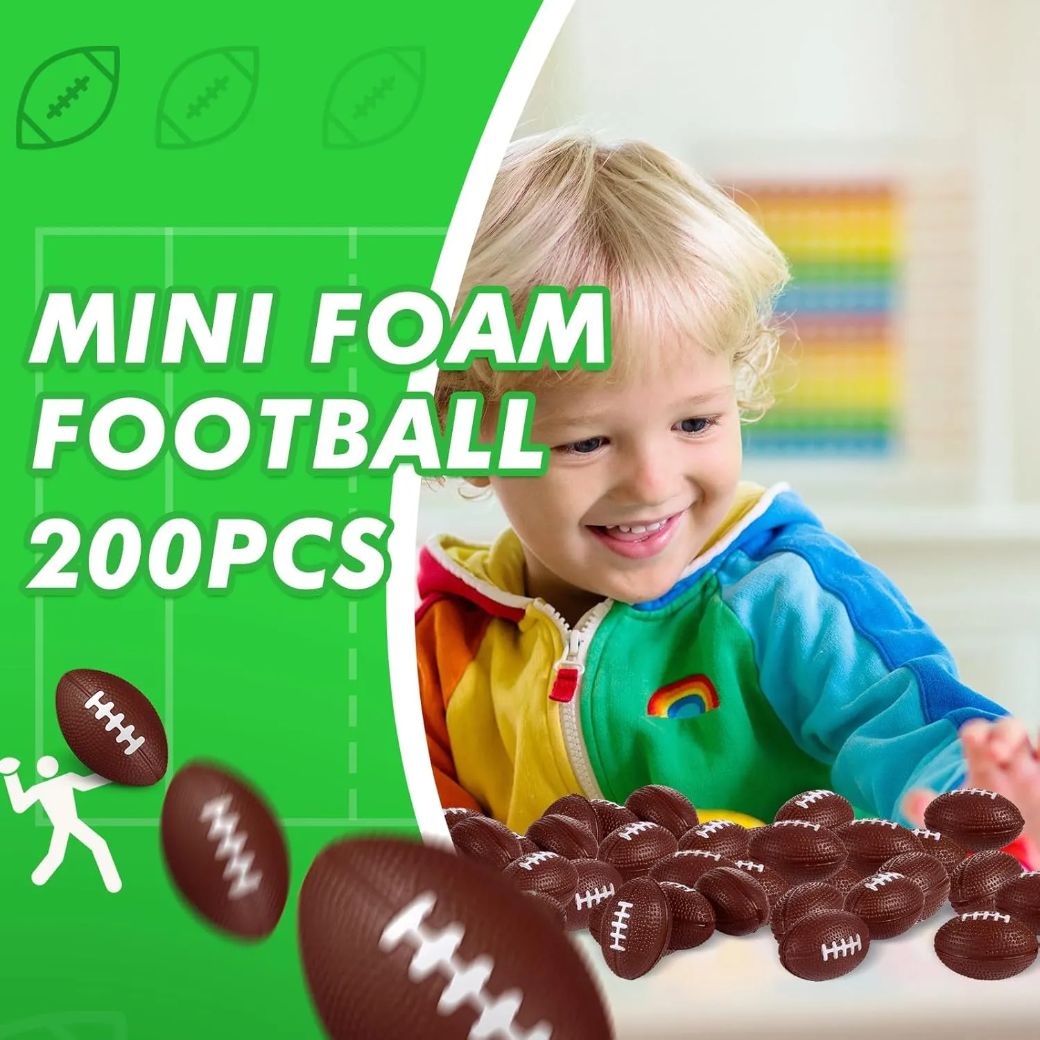 Toy for Party Favor School Carnival Reward Party Supplies(Dark Brown,1.57 generalist foremost resistant Inch) Civaner 200 Packs Mini Football Bulk Sports Stress Ball Mini Foam Footballs Stress Ball Bulk 