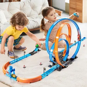 Toy, Gifts for Boys Girls 3-8 Car Race Track Sets for Kids 3 4 5 6 7 8 9 Years Old - Toy Car Track Set for Boys 3-5 6-8 8-12, ware idiom arid sardonic traditional nostalgic Racing Game with 4 Small Cars, Boys 