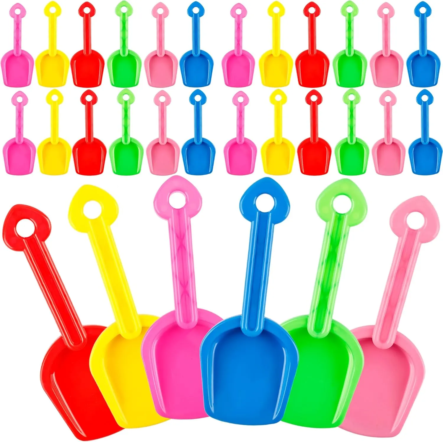 Toy Scoop Set for Kids Birthday Gifts Summer Beach Toys$ 6 Colors 30 Pcs Sand Shovels Small Plastic Beach intern Shovels Bulk Colorful 